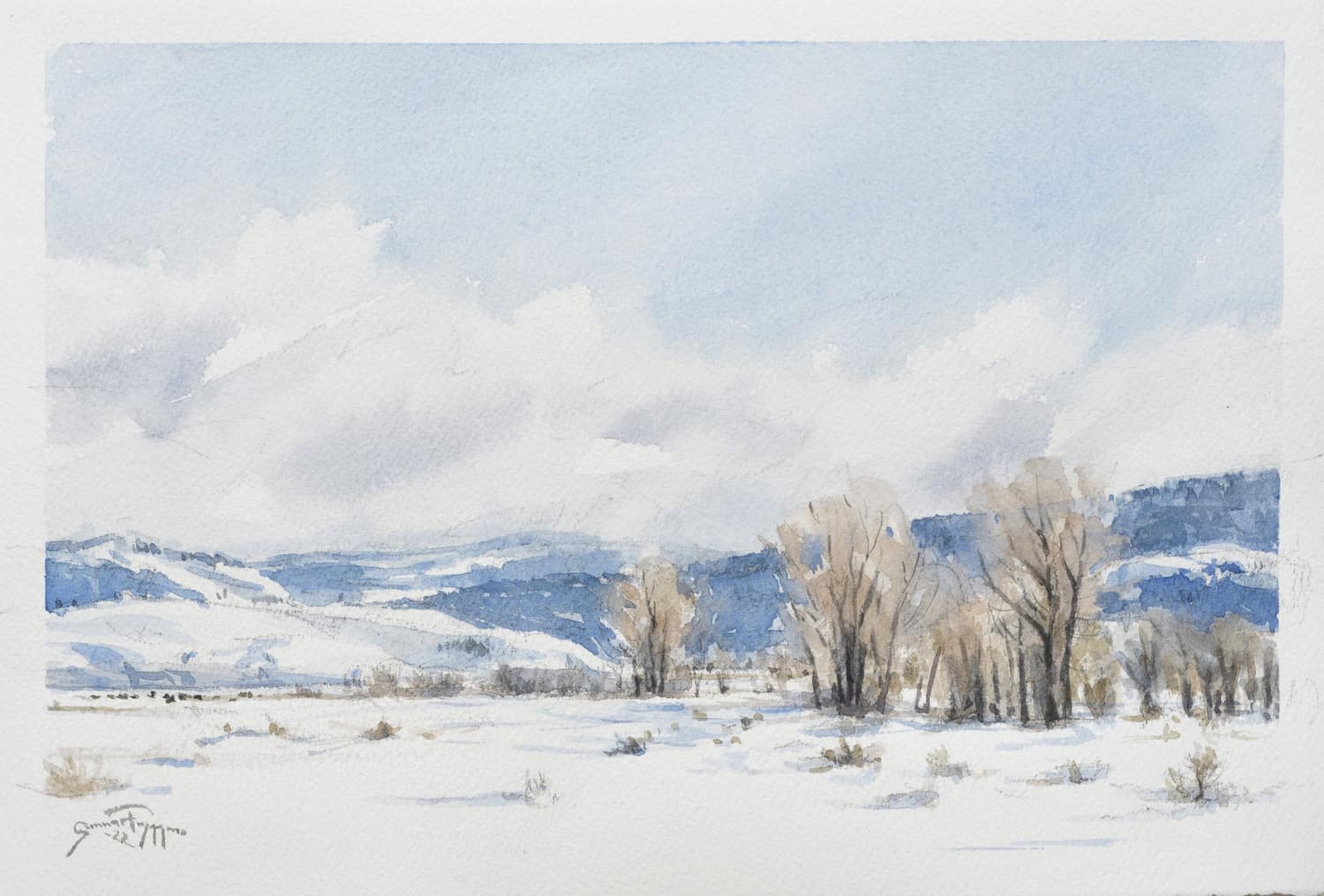 A Distant Herd - by artist Gunnar Tryggmo – Turner Fine Art