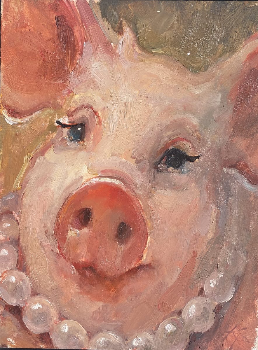 Pig in Pearls - by artist Kyle Paliotto – Turner Fine Art