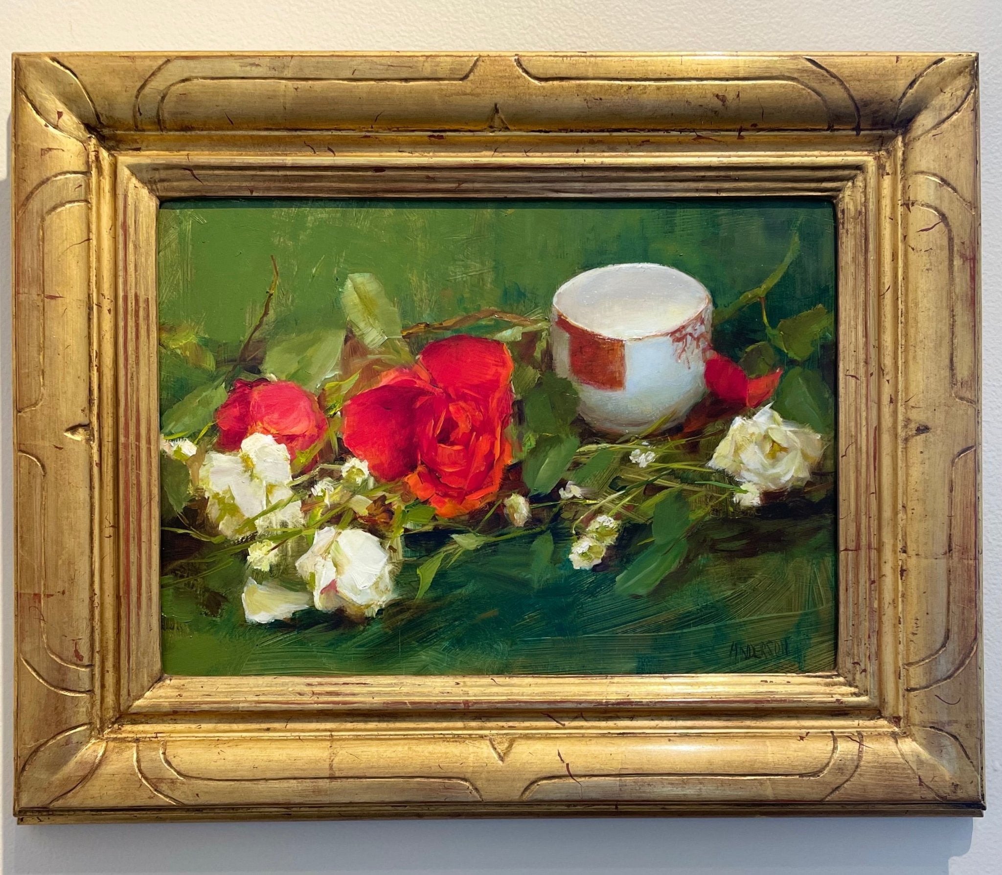 Red and White Roses - by artist Kathy Anderson – Turner Fine Art