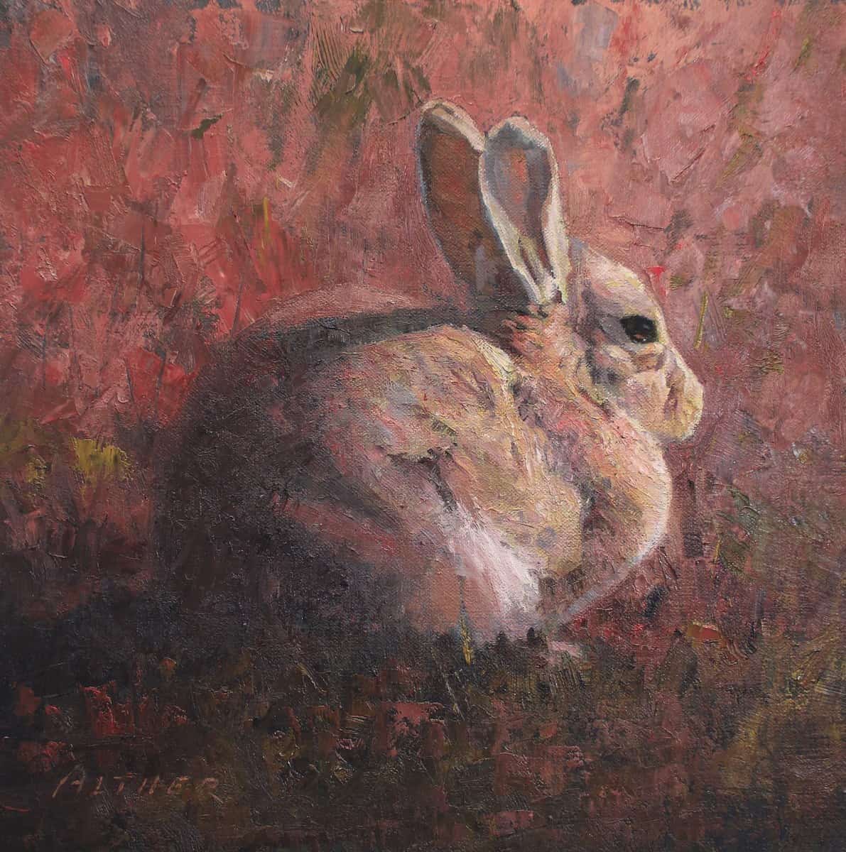 Cadmium Red Cottontail - by artist William Alther – Turner Fine Art