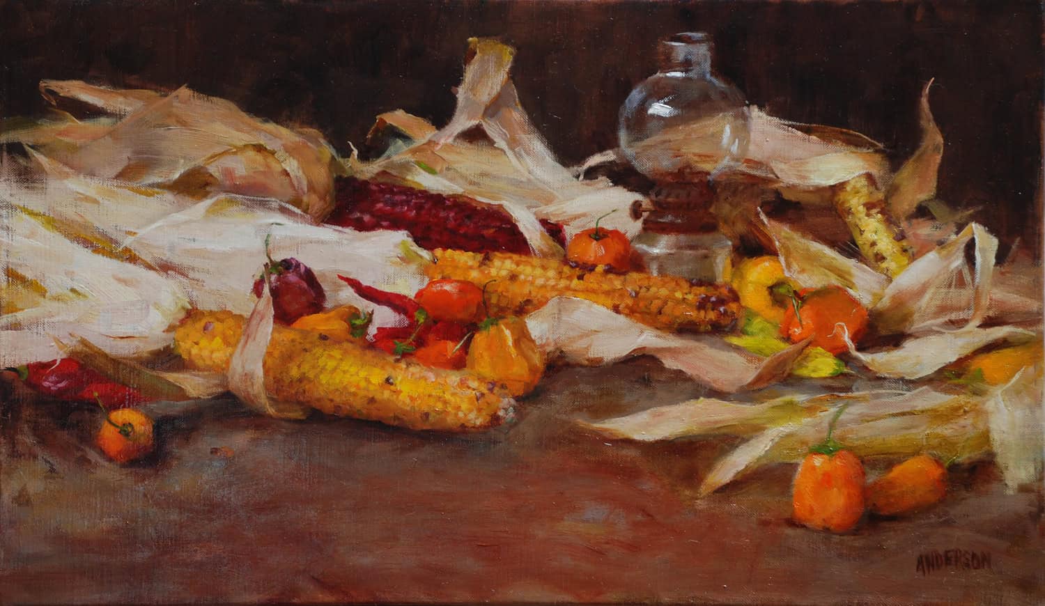 Corn and Chili Peppers - by artist Kathy Anderson – Turner Fine Art