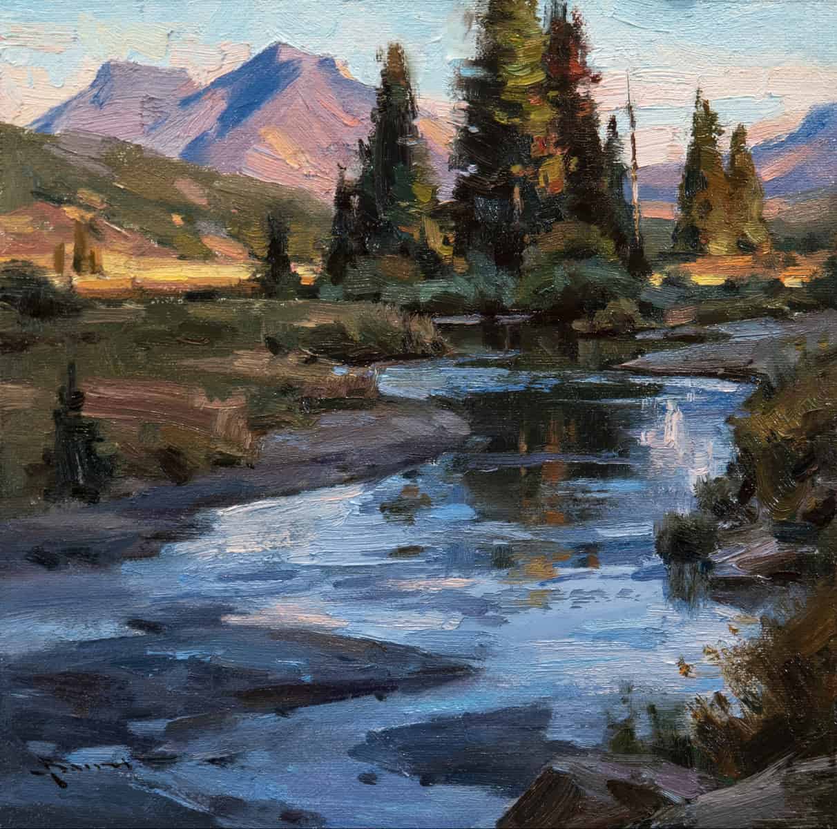 Early Reflections, Yellowstone - by artist Mitch Baird – Turner Fine Art