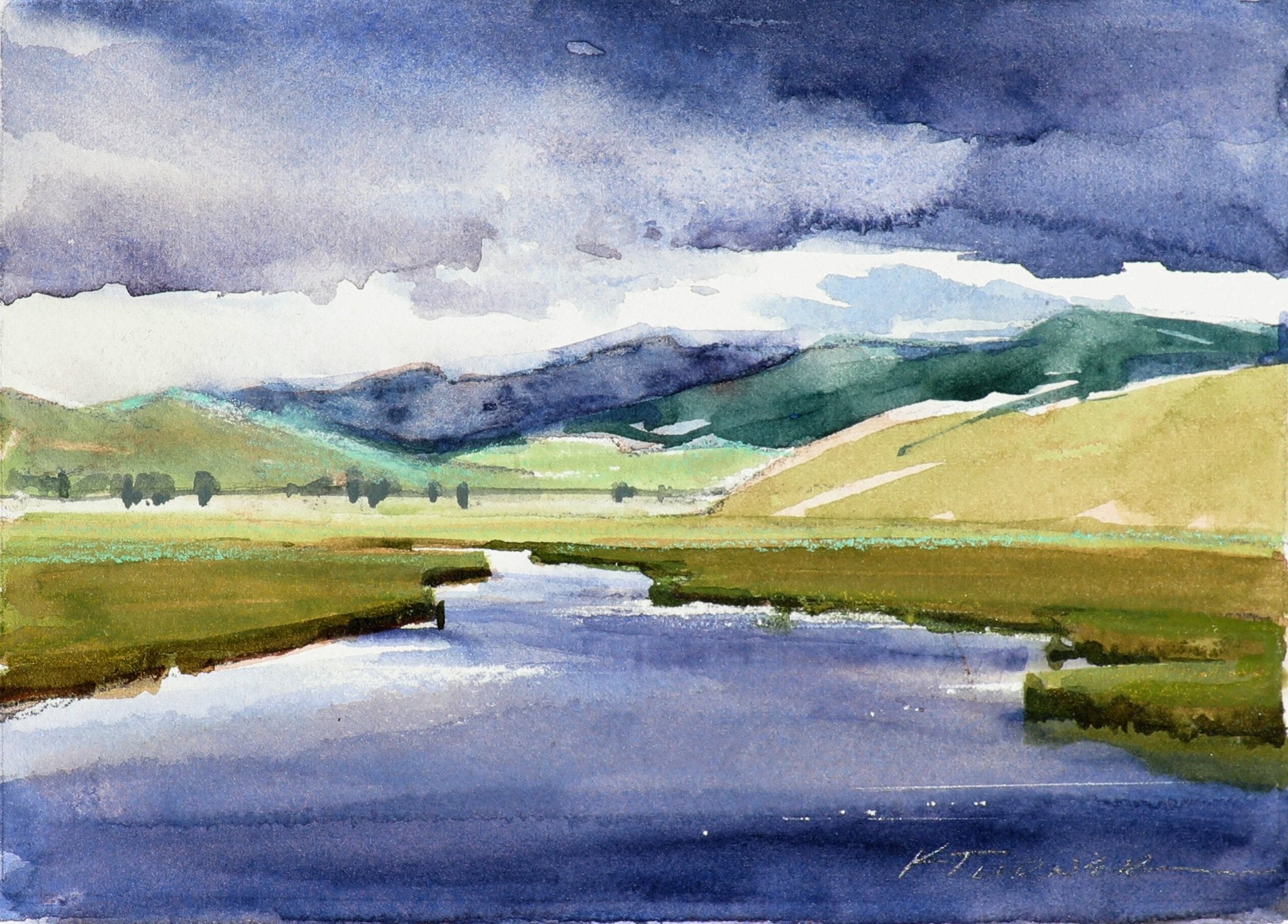 Flat Creek Thunderstorm - by artist Kathryn Mapes Turner – Turner Fine Art
