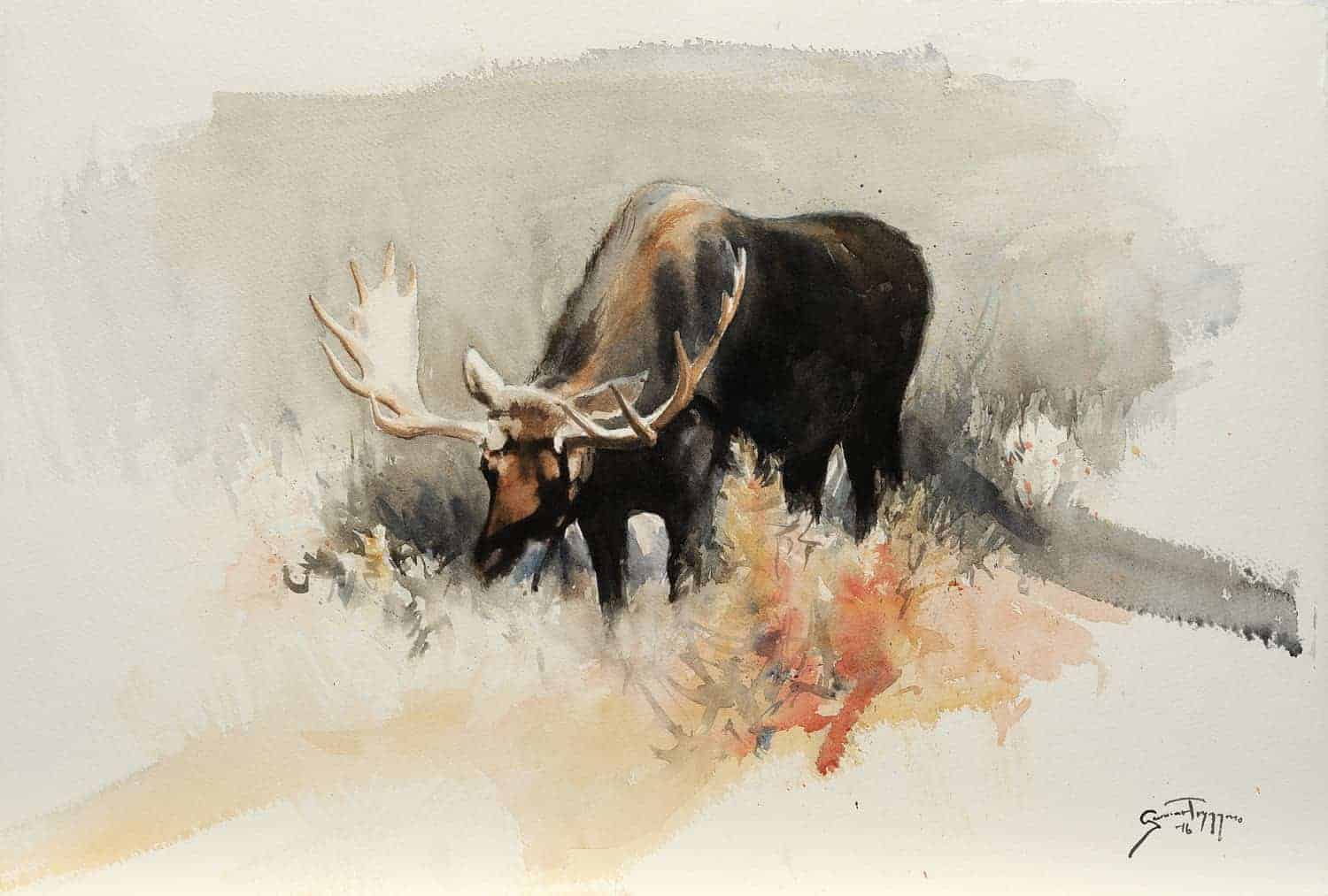 Gros Ventre Moose - by artist Gunnar Tryggmo – Turner Fine Art