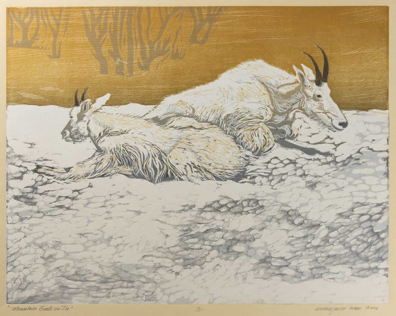 Mountain Goats on Ice - by artist Millie Whipplesmith Plank – Turner Fine Art