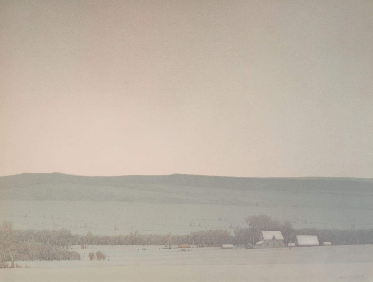 Silver Bow Winter Dusk - by artist Russell Chatham – Turner Fine Art