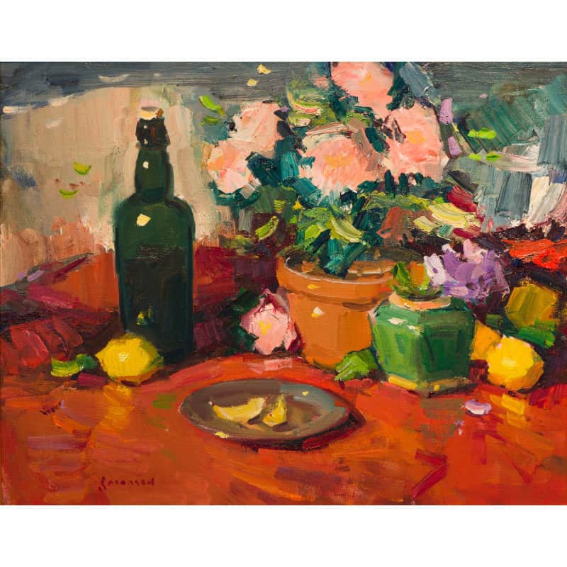Still Life with Green Bottle